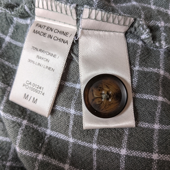 Linen-Blend Checkered Apron Dress - Picture 8 of 10